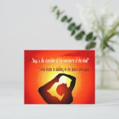 "Yoga is het stoppen van de bewegingen van de gees Briefkaart (Staand voorkant)