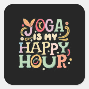Yoga Is Mijn Gelukkig Uur Vierkante Sticker