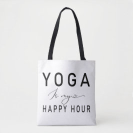 Yoga is mijn gelukkige uur tote bag