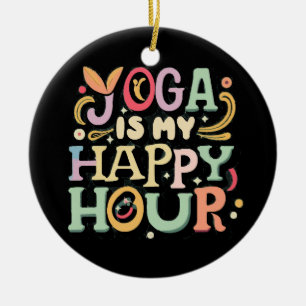 Yoga is mijn Happy Hour Keramisch Ornament
