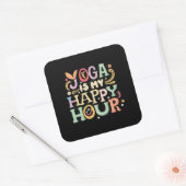 Yoga is mijn Happy Hour Vierkante Sticker (Envelop)