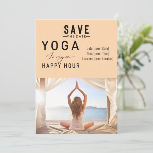 Yoga is mijn happy hour Vrouw poseren yoga Kaart (Staand voorkant)