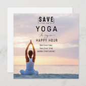 Yoga is mijn happy hour Vrouw poseren yoga Save The Date (Voorkant / Achterkant)