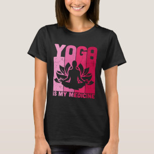 Yoga is mijn medicijn Retro  Yoga Zen Meditat T-shirt