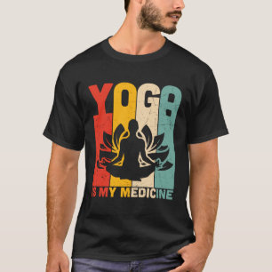 Yoga is mijn medicijn Retro Yoga Zen Meditat T-shirt