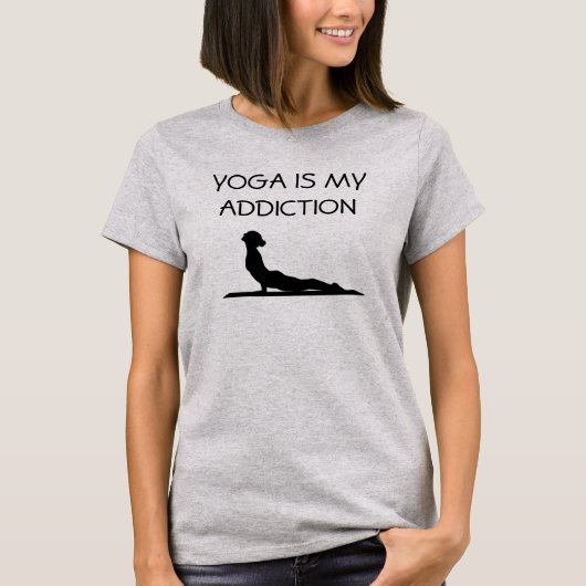 Yoga is mijn verslaving t-shirt (Voorkant)