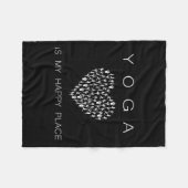 Yoga Is My Happy Place Insrational Motivational  Fleece Deken (Voorkant (Horizontaal))