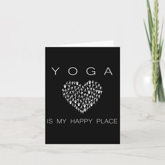 Yoga Is My Happy Place Insrational Motivational  Kaart (Voorkant)
