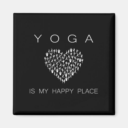 Yoga Is My Happy Place Insrational Motivational Magneet (Voorkant)