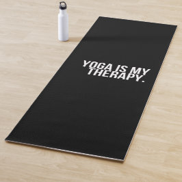 'Yoga Is My Therapy' Wellness Reis Geschenk Zwart Yogamat