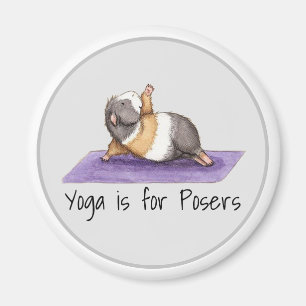 Yoga is voor Posers Funny Guinea Pig Magneet