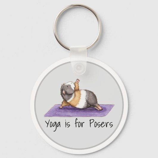 Yoga is voor Posers Funny Guinea Pig Sleutelhanger (Voorkant)