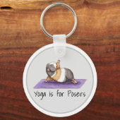 Yoga is voor Posers Funny Guinea Pig Sleutelhanger (Voorkant)