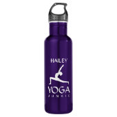 Yoga Junkie Wit Silhouet 24 oz Waterfles Waterfles (Voorkant)