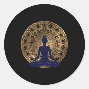 Yoga Jurk Meditatie Kleding Namaste Lotus Positie Ronde Sticker