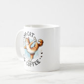 "Yoga Kat en Koffie" Grappige Kattenliefhebber Koffiemok (Voorkant links)