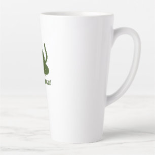 Yoga Kat Kalme Zen Retro Illustratie Latte Mok