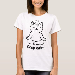 Yoga Kat Lotuspositie Zen Silhouet Namaste Katacht T-shirt