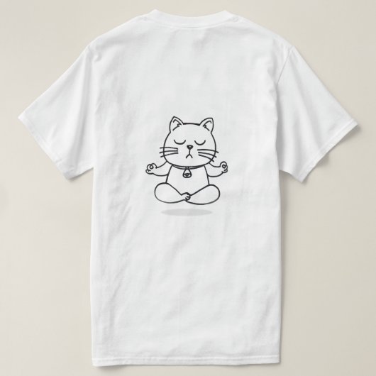 Yoga Kat-Meditatie T-shirt (Design achterkant)