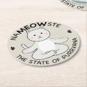 Yoga Kat - Nameowste Ronde Kartonnen Onderzetter (Gebogen)