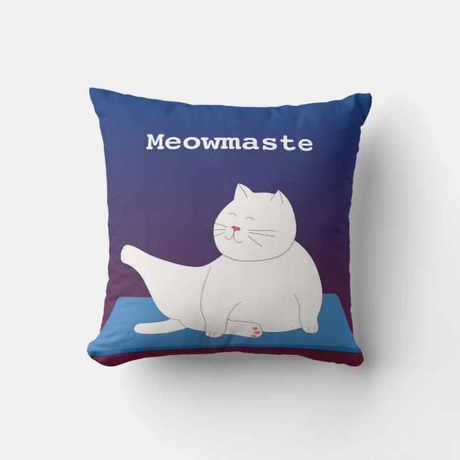 Yoga Kat Sierkussen, 16" x 16" Kussen (Voorkant)