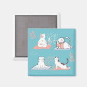Yoga Katten Lotus Magneet (Voorkant / Achterkant)