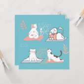 Yoga Katten Lotus Verjaardag Kaart (Voorkant / Achterkant in situ)