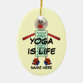 Yoga Kerst Cartoon Keramisch Ornament (Voorkant)