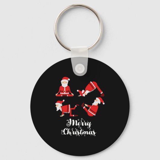 Yoga Kerst Fitness Sleutelhanger (Voorkant)