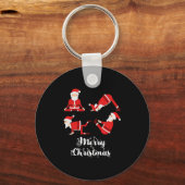 Yoga Kerst Fitness Sleutelhanger (Voorkant)