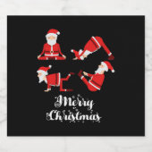 Yoga Kerst Fitness Sparkling Wijnetiket (Enkel label)