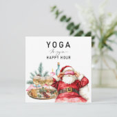 Yoga Kerst Kerstman Posing Adem Feestdagenkaart (Staand voorkant)