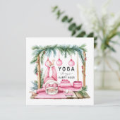 Yoga Kerst Kerstman Posing Adem Feestdagenkaart (Staand voorkant)