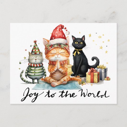 Yoga Kerst Kerstman Posing Yoga Feestdagenkaart (Voorkant)