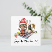 Yoga Kerst Kerstman Posing Yoga Feestdagenkaart (Staand voorkant)