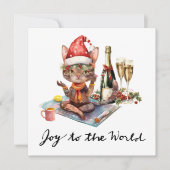 Yoga Kerst Kerstman Posing Yoga Feestdagenkaart (Voorkant)