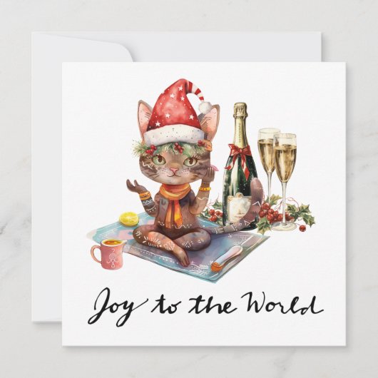 Yoga Kerst Kerstman Posing Yoga Feestdagenkaart (Voorkant)