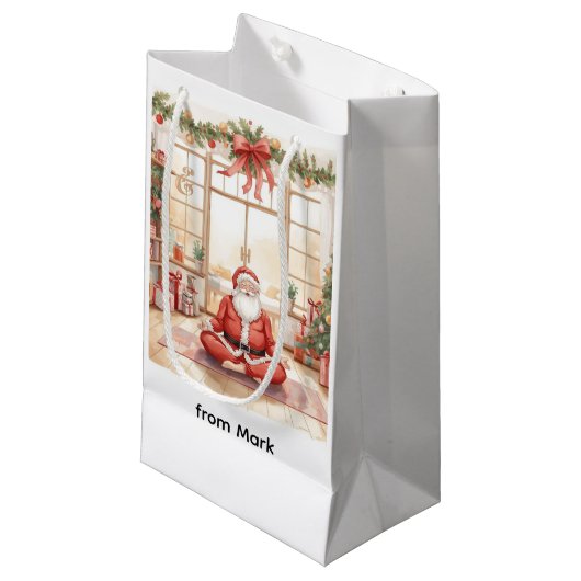 Yoga Kerst met Sinterklaas in yogales Groot Klein Cadeauzakje (Voorkant Gekanteld)