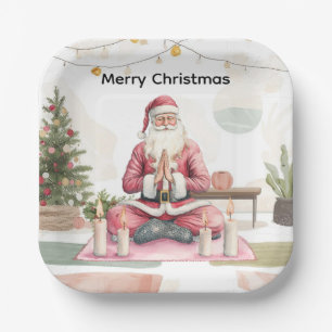 Yoga Kerst met Sinterklaas in yogales Groot Papieren Bordje