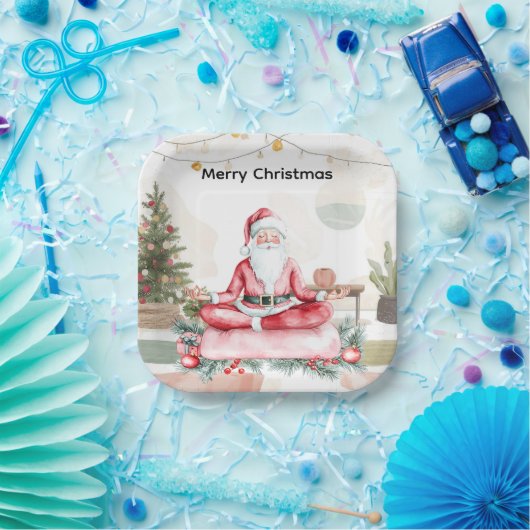 Yoga Kerst met Sinterklaas in yogales Groot Papieren Bordje (Feest)