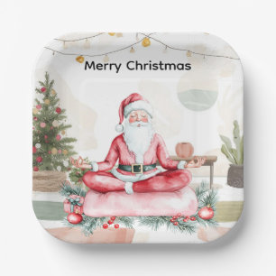 Yoga Kerst met Sinterklaas in yogales Groot Papieren Bordje