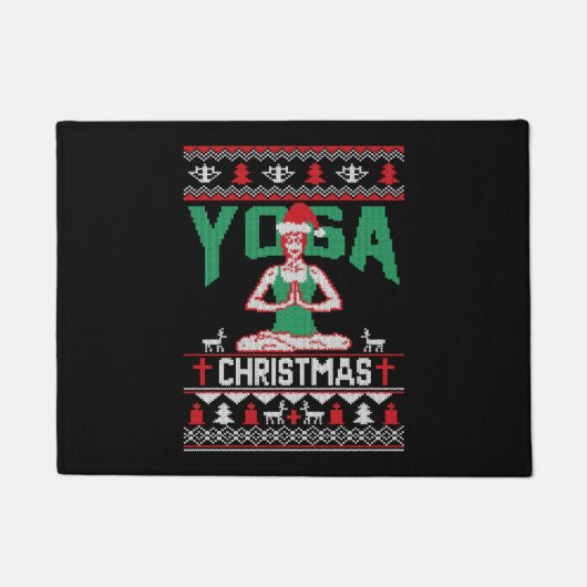Yoga Kerst Shirt Deurmat (Voorkant)