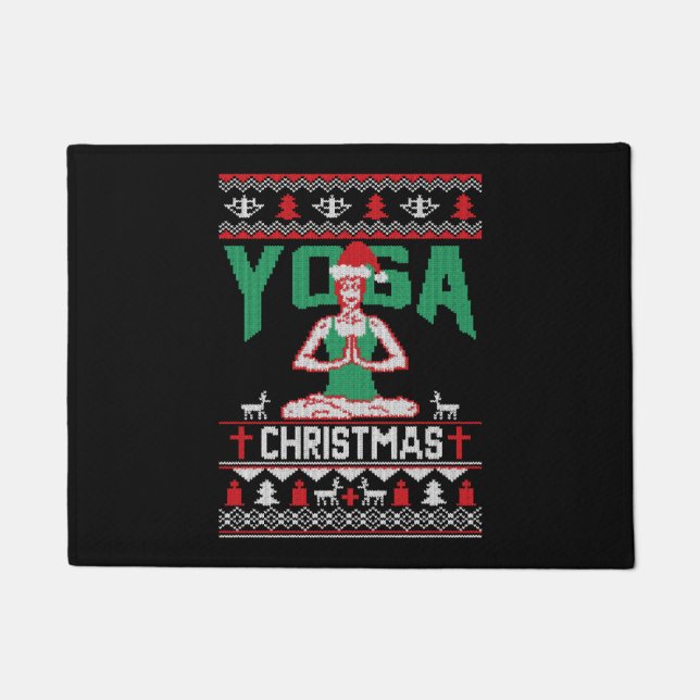 Yoga Kerst Shirt Deurmat (Voorkant)