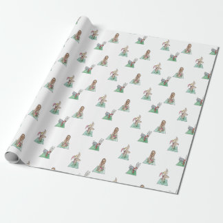 Yoga-kerstdieren Cadeaupapier