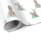 Yoga-kerstdieren Cadeaupapier (Rol Hoek)