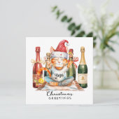 Yoga Kerstman Katten Pose Feest uitnodiging (Staand voorkant)