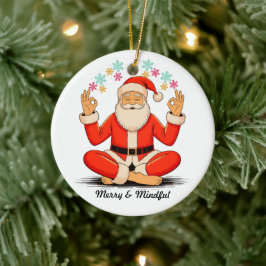 Yoga Kerstman Keramisch Ornament