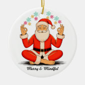 Yoga Kerstman Keramisch Ornament (Voorkant)