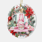 Yoga Kerstman Keramisch Ornament (Links)