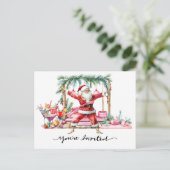 Yoga Kerstman Kerst Poseren Feest uitnodiging (Staand voorkant)